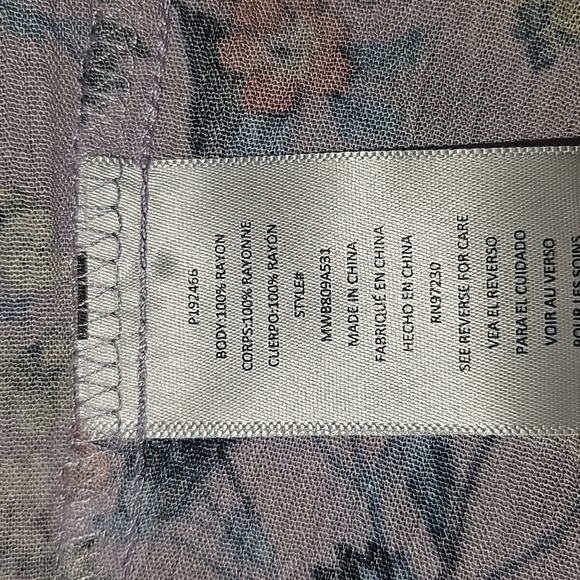 DYLAN RYAN Women Floral Tie Front Blouse Top Tunic Size M Botton Down - Picture 12 of 14